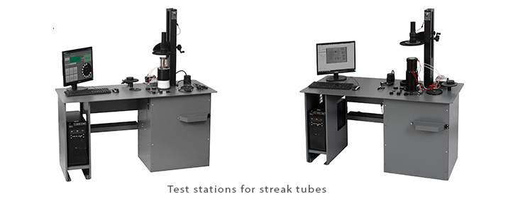 Test stations for streak tubes
